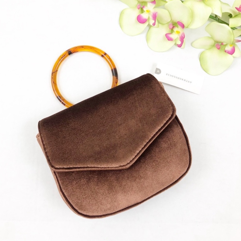 Anthropologie Lucite-Handled Ring Bag